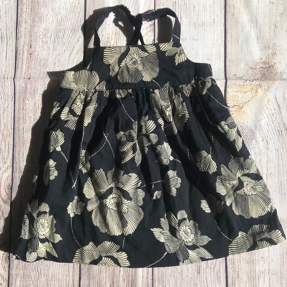 6-12m Black floral Old Navy Dress